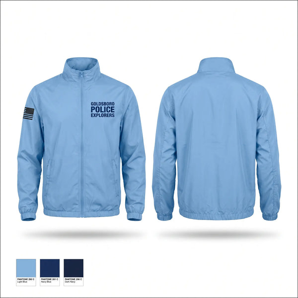 Windbreaker, Goldsboro Police Explorers, Police, Teamtime, Team time, sublimation, custom sports apparel, team uniforms, spirit wear, spiritwear, sports uniforms, custom shirts, team store, custom team store, fundraiser sports, apparel fundraiser
