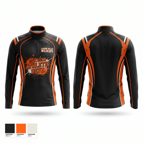 Quarter Zip Jacket, Carson Valley Wildcats, Wrestling, Teamtime, Team time, sublimation, custom sports apparel, team uniforms, spirit wear, spiritwear, sports uniforms, custom shirts, team store, custom team store, fundraiser sports, apparel fundraiser