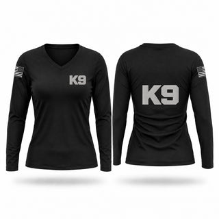 Womens Long Sleeve Vneck Shirt, K9 2951, Police, Teamtime, Team time, sublimation, custom sports apparel, team uniforms, spirit wear, spiritwear, sports uniforms, custom shirts, team store, custom team store, fundraiser sports, apparel fundraiser
