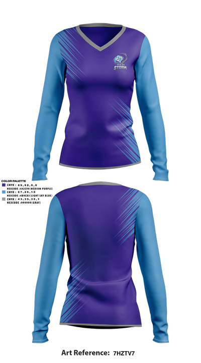Texas Storm 50894915 Women's Long Sleeve V-neck Shirt - 1