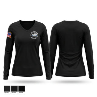 Womens Long Sleeve Vneck Shirt, Boylston PD, Police, Teamtime, Team time, sublimation, custom sports apparel, team uniforms, spirit wear, spiritwear, sports uniforms, custom shirts, team store, custom team store, fundraiser sports, apparel fundraiser