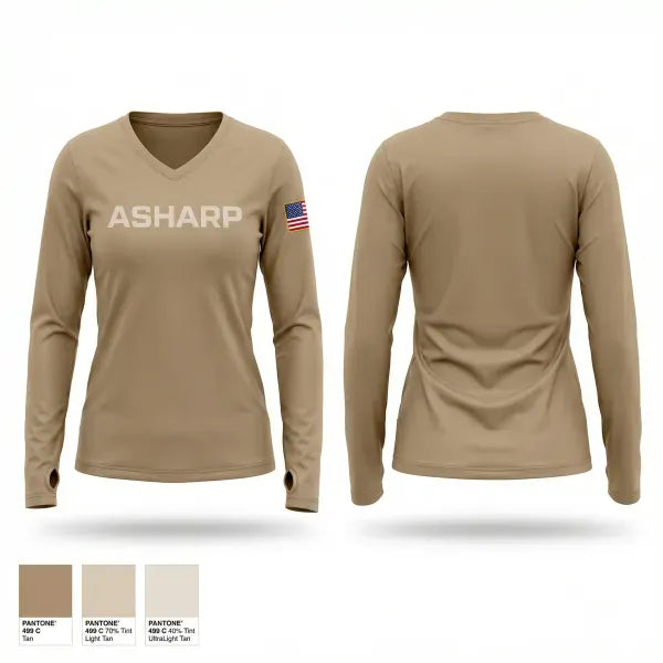 Womens Long Sleeve Vneck Shirt, A-SHARP, Police, Teamtime, Team time, sublimation, custom sports apparel, team uniforms, spirit wear, spiritwear, sports uniforms, custom shirts, team store, custom team store, fundraiser sports, apparel fundraiser