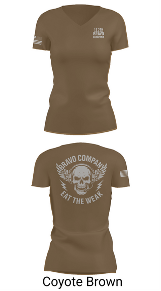 Womens Short Sleeve Vneck Shirt, 112th Signal Battalion B CO, , Teamtime, Team time, sublimation, custom sports apparel, team uniforms, spirit wear, spiritwear, sports uniforms, custom shirts, team store, custom team store, fundraiser sports, apparel fundraiser