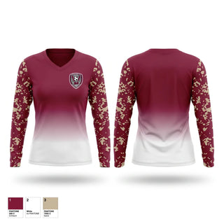 Womens Long Sleeve Vneck Shirt, Windsor Lady Warriors, Women's Soccer, Teamtime, Team time, sublimation, custom sports apparel, team uniforms, spirit wear, spiritwear, sports uniforms, custom shirts, team store, custom team store, fundraiser sports, apparel fundraiser