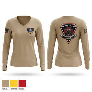Womens Long Sleeve Vneck Shirt, 2-502 MFRC MED, Army, Teamtime, Team time, sublimation, custom sports apparel, team uniforms, spirit wear, spiritwear, sports uniforms, custom shirts, team store, custom team store, fundraiser sports, apparel fundraiser