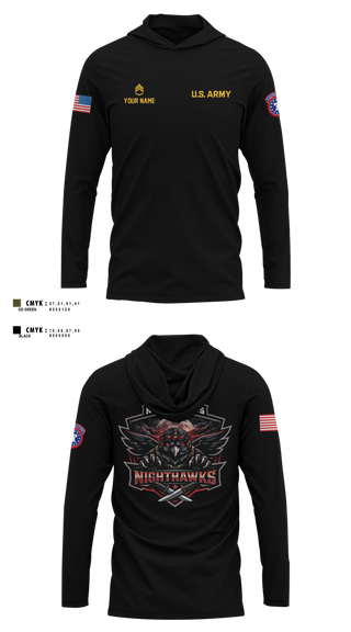 Long Sleeve hooded sunshirt, Northcross Recruiting Station, Army, Teamtime, Team time, sublimation, custom sports apparel, team uniforms, spirit wear, spiritwear, sports uniforms, custom shirts, team store, custom team store, fundraiser sports, apparel fundraiser