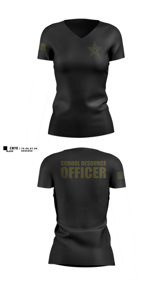 Womens Short Sleeve Vneck Shirt, Okaloosa County Sheriff’s Office SRO, Police, Teamtime, Team time, sublimation, custom sports apparel, team uniforms, spirit wear, spiritwear, sports uniforms, custom shirts, team store, custom team store, fundraiser sports, apparel fundraiser