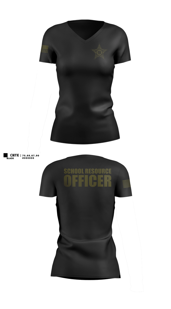 Womens Short Sleeve Vneck Shirt, Okaloosa County Sheriff’s Office SRO, Police, Teamtime, Team time, sublimation, custom sports apparel, team uniforms, spirit wear, spiritwear, sports uniforms, custom shirts, team store, custom team store, fundraiser sports, apparel fundraiser