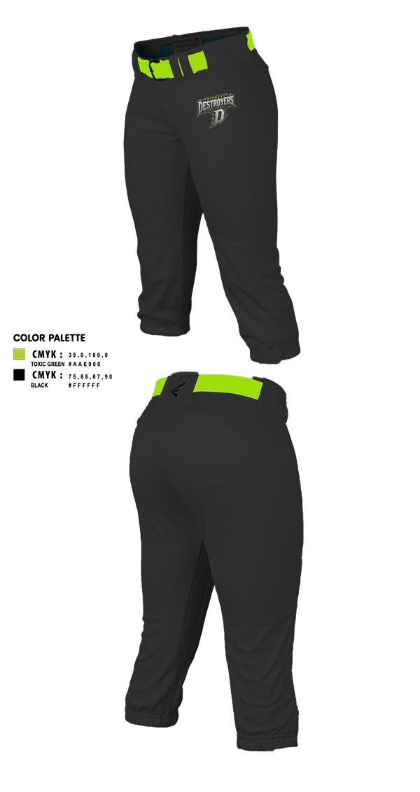 Softball Pants, Midwest Destroyers, Softball, Teamtime, Team time, sublimation, custom sports apparel, team uniforms, spirit wear, spiritwear, sports uniforms, custom shirts, team store, custom team store, fundraiser sports, apparel fundraiser