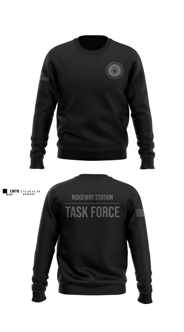 Crew Neck Sweatshirt, Ridgeway Station Task Force, Police, Teamtime, Team time, sublimation, custom sports apparel, team uniforms, spirit wear, spiritwear, sports uniforms, custom shirts, team store, custom team store, fundraiser sports, apparel fundraiser