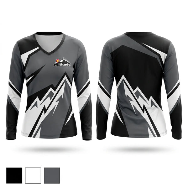 Womens Long Sleeve Vneck Shirt, CO Altitude Hull, Softball, Teamtime, Team time, sublimation, custom sports apparel, team uniforms, spirit wear, spiritwear, sports uniforms, custom shirts, team store, custom team store, fundraiser sports, apparel fundraiser