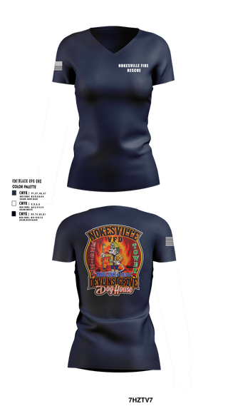 Womens Short Sleeve Vneck Shirt, Nokesville Fire Rescue, Fire Department, Teamtime, Team time, sublimation, custom sports apparel, team uniforms, spirit wear, spiritwear, sports uniforms, custom shirts, team store, custom team store, fundraiser sports, apparel fundraiser