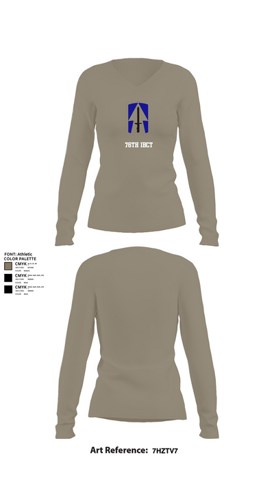 76th IBCT 84718012 Women's Long Sleeve V-neck Shirt - 59