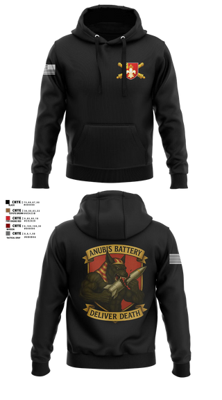 Hoodie, Anubis Battery, 3-12 FA, Army, Teamtime, Team time, sublimation, custom sports apparel, team uniforms, spirit wear, spiritwear, sports uniforms, custom shirts, team store, custom team store, fundraiser sports, apparel fundraiser