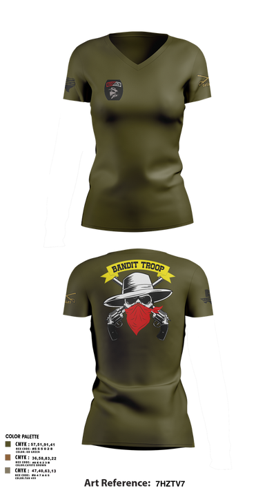 6-9 bandit troop 98315897 Women's Short Sleeve V-neck Shirt - 1