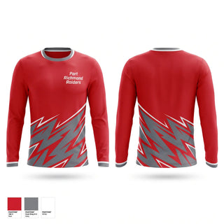 Long Sleeve Performance Shirt, Port Richmond Raiders, Men's Soccer, Teamtime, Team time, sublimation, custom sports apparel, team uniforms, spirit wear, spiritwear, sports uniforms, custom shirts, team store, custom team store, fundraiser sports, apparel fundraiser