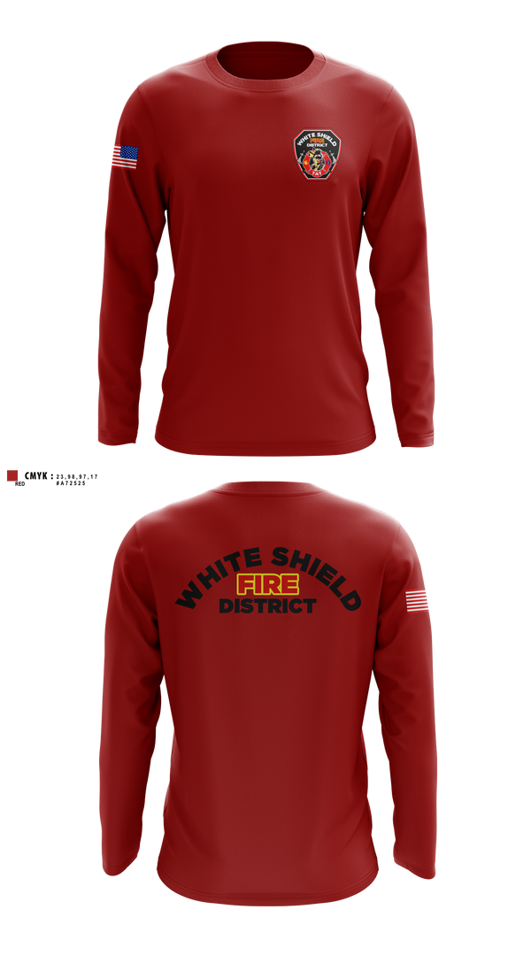 Long Sleeve Performance Shirt, White Shield Fire Department, Fire Department, Teamtime, Team time, sublimation, custom sports apparel, team uniforms, spirit wear, spiritwear, sports uniforms, custom shirts, team store, custom team store, fundraiser sports, apparel fundraiser