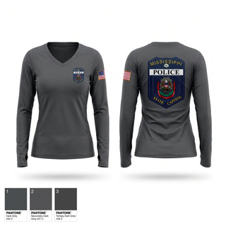 Womens Long Sleeve Vneck Shirt, Capitol Police, Police, Teamtime, Team time, sublimation, custom sports apparel, team uniforms, spirit wear, spiritwear, sports uniforms, custom shirts, team store, custom team store, fundraiser sports, apparel fundraiser