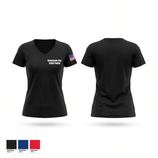 Womens Short Sleeve Vneck Shirt, Keweenaw Bay Tribal Police, Police, Teamtime, Team time, sublimation, custom sports apparel, team uniforms, spirit wear, spiritwear, sports uniforms, custom shirts, team store, custom team store, fundraiser sports, apparel fundraiser