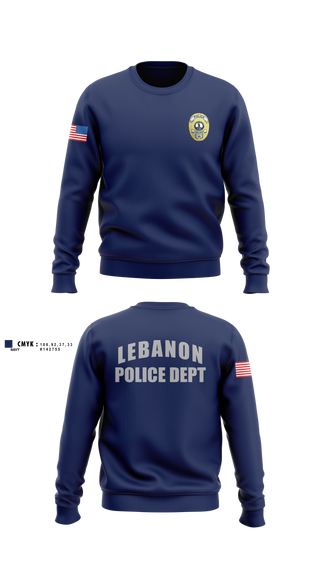 Crew Neck Sweatshirt, Lebanon Police Department, Police, Teamtime, Team time, sublimation, custom sports apparel, team uniforms, spirit wear, spiritwear, sports uniforms, custom shirts, team store, custom team store, fundraiser sports, apparel fundraiser