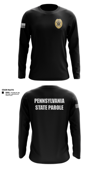 Long Sleeve Performance Shirt, Pennsylvania State Parole, Police, Teamtime, Team time, sublimation, custom sports apparel, team uniforms, spirit wear, spiritwear, sports uniforms, custom shirts, team store, custom team store, fundraiser sports, apparel fundraiser