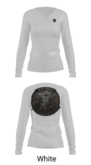Womens Long Sleeve Vneck Shirt, 2/5 TRAP 1, Marines, Teamtime, Team time, sublimation, custom sports apparel, team uniforms, spirit wear, spiritwear, sports uniforms, custom shirts, team store, custom team store, fundraiser sports, apparel fundraiser