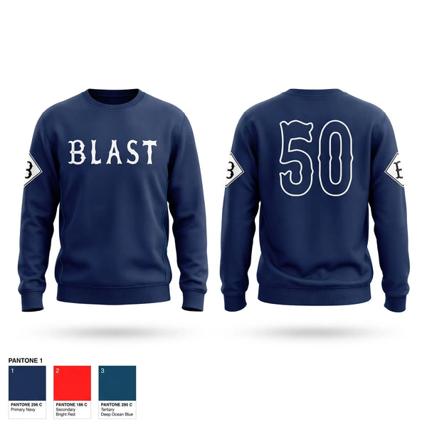 Crew Neck Sweatshirt, Blast Baseball, Baseball, Teamtime, Team time, sublimation, custom sports apparel, team uniforms, spirit wear, spiritwear, sports uniforms, custom shirts, team store, custom team store, fundraiser sports, apparel fundraiser