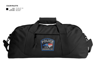Duffle Bag, Louisburg Police Department, Police, Teamtime, Team time, sublimation, custom sports apparel, team uniforms, spirit wear, spiritwear, sports uniforms, custom shirts, team store, custom team store, fundraiser sports, apparel fundraiser