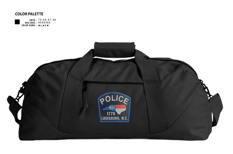 Duffle Bag, Louisburg Police Department, Police, Teamtime, Team time, sublimation, custom sports apparel, team uniforms, spirit wear, spiritwear, sports uniforms, custom shirts, team store, custom team store, fundraiser sports, apparel fundraiser