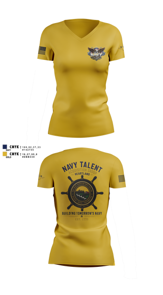 Womens Short Sleeve Vneck Shirt, NTAG HEARTLAND 2026, Navy, Teamtime, Team time, sublimation, custom sports apparel, team uniforms, spirit wear, spiritwear, sports uniforms, custom shirts, team store, custom team store, fundraiser sports, apparel fundraiser