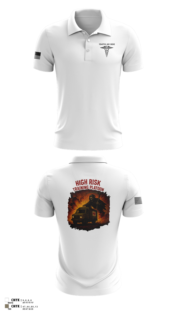 Long Sleeve Performance Polo, 194th AR BDE HRT Medics, Army, Teamtime, Team time, sublimation, custom sports apparel, team uniforms, spirit wear, spiritwear, sports uniforms, custom shirts, team store, custom team store, fundraiser sports, apparel fundraiser