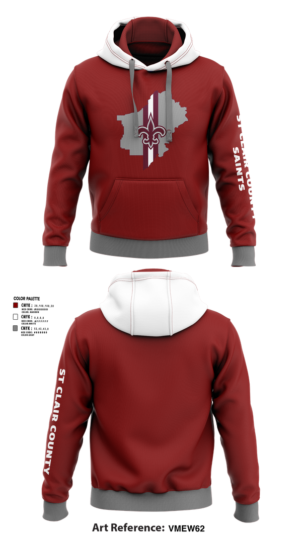 Hoodie, St Clair County Saints, , Teamtime, Team time, sublimation, custom sports apparel, team uniforms, spirit wear, spiritwear, sports uniforms, custom shirts, team store, custom team store, fundraiser sports, apparel fundraiser