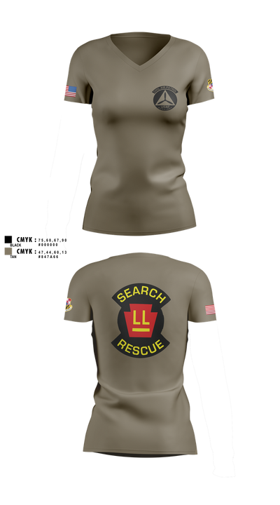 Wicomico Composite Squadron 95432076 Women's Short Sleeve V-neck Shirt - 2