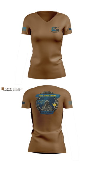 Womens Short Sleeve Vneck Shirt, 55th ComCam Kraken, Army, Teamtime, Team time, sublimation, custom sports apparel, team uniforms, spirit wear, spiritwear, sports uniforms, custom shirts, team store, custom team store, fundraiser sports, apparel fundraiser