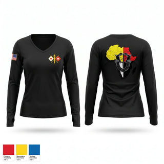 Womens Long Sleeve Vneck Shirt, S6 HHC 3SFG, Army, Teamtime, Team time, sublimation, custom sports apparel, team uniforms, spirit wear, spiritwear, sports uniforms, custom shirts, team store, custom team store, fundraiser sports, apparel fundraiser