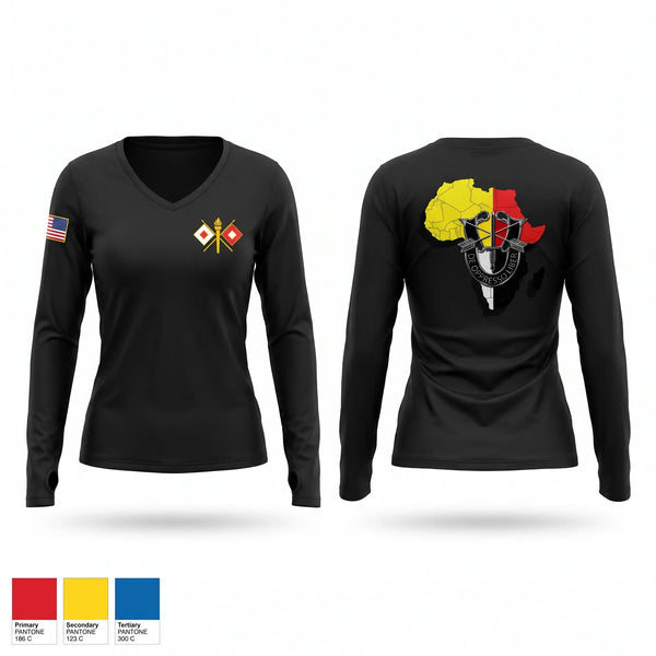 Womens Long Sleeve Vneck Shirt, S6 HHC 3SFG, Army, Teamtime, Team time, sublimation, custom sports apparel, team uniforms, spirit wear, spiritwear, sports uniforms, custom shirts, team store, custom team store, fundraiser sports, apparel fundraiser