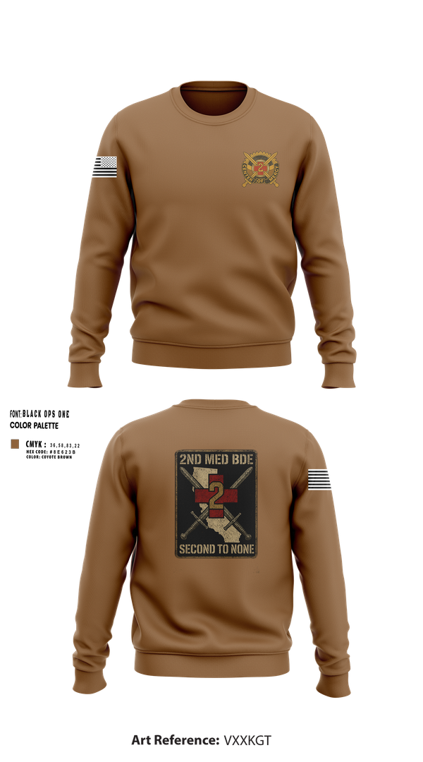 Crew Neck Sweatshirt, 2nd Medical BDE, Army, Teamtime, Team time, sublimation, custom sports apparel, team uniforms, spirit wear, spiritwear, sports uniforms, custom shirts, team store, custom team store, fundraiser sports, apparel fundraiser