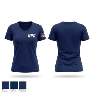 Womens Short Sleeve Vneck Shirt, NPD, Police, Teamtime, Team time, sublimation, custom sports apparel, team uniforms, spirit wear, spiritwear, sports uniforms, custom shirts, team store, custom team store, fundraiser sports, apparel fundraiser