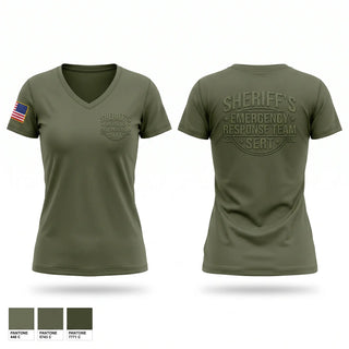 Womens Short Sleeve Vneck Shirt, Sheriff’s Emergency Response Team (SERT), Police, Teamtime, Team time, sublimation, custom sports apparel, team uniforms, spirit wear, spiritwear, sports uniforms, custom shirts, team store, custom team store, fundraiser sports, apparel fundraiser