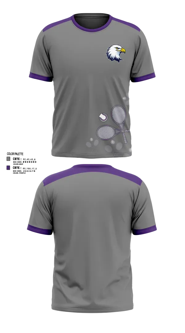Short Sleeve Performance Shirt, Albion Purple Eagles, Tennis, Teamtime, Team time, sublimation, custom sports apparel, team uniforms, spirit wear, spiritwear, sports uniforms, custom shirts, team store, custom team store, fundraiser sports, apparel fundraiser