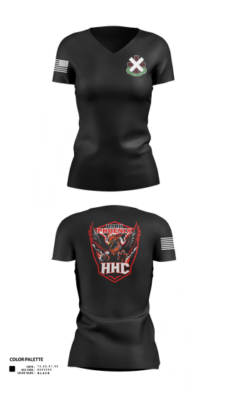 Womens Short Sleeve Vneck Shirt, HHC, 10th FH, Army, Teamtime, Team time, sublimation, custom sports apparel, team uniforms, spirit wear, spiritwear, sports uniforms, custom shirts, team store, custom team store, fundraiser sports, apparel fundraiser