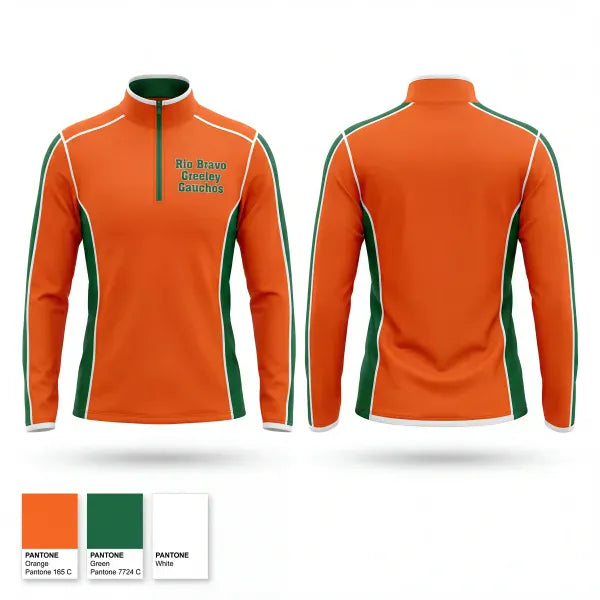 Quarter Zip Jacket, Rio Bravo Greeley Gauchos, Women's Basketball, Teamtime, Team time, sublimation, custom sports apparel, team uniforms, spirit wear, spiritwear, sports uniforms, custom shirts, team store, custom team store, fundraiser sports, apparel fundraiser
