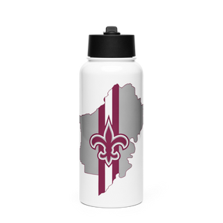St Clair County Saints Stainless Steel Water Bottle with a Straw Lid