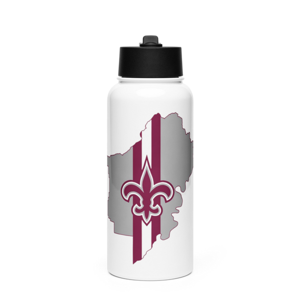 St Clair County Saints Stainless Steel Water Bottle with a Straw Lid