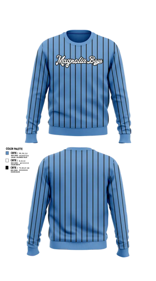Crew Neck Sweatshirt, MAGNOLIA BOYS, Baseball, Teamtime, Team time, sublimation, custom sports apparel, team uniforms, spirit wear, spiritwear, sports uniforms, custom shirts, team store, custom team store, fundraiser sports, apparel fundraiser