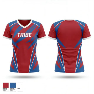Womens Short Sleeve Vneck Shirt, Tribe, Baseball, Teamtime, Team time, sublimation, custom sports apparel, team uniforms, spirit wear, spiritwear, sports uniforms, custom shirts, team store, custom team store, fundraiser sports, apparel fundraiser