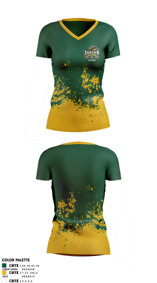 Womens Short Sleeve Vneck Shirt, Canyon High School Girls Soccer, Women's Soccer, Teamtime, Team time, sublimation, custom sports apparel, team uniforms, spirit wear, spiritwear, sports uniforms, custom shirts, team store, custom team store, fundraiser sports, apparel fundraiser