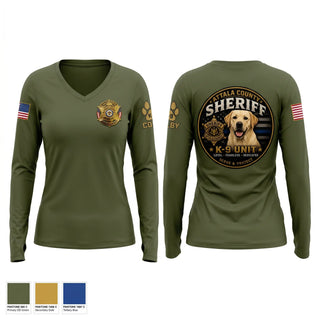 Womens Long Sleeve Vneck Shirt, Attala County Sheriff Dept., Police, Teamtime, Team time, sublimation, custom sports apparel, team uniforms, spirit wear, spiritwear, sports uniforms, custom shirts, team store, custom team store, fundraiser sports, apparel fundraiser