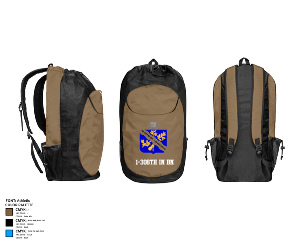 Gear Bag, 1-306th IN BN, , Teamtime, Team time, sublimation, custom sports apparel, team uniforms, spirit wear, spiritwear, sports uniforms, custom shirts, team store, custom team store, fundraiser sports, apparel fundraiser