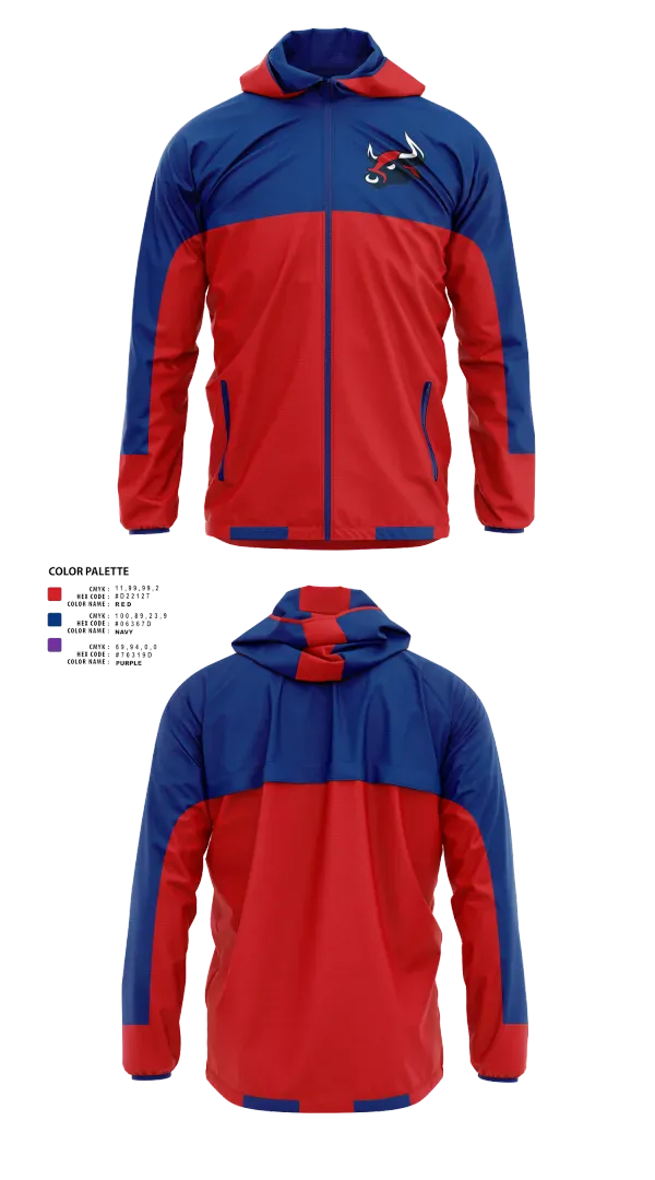 Windbreaker, Smithtown Bulls, Baseball, Teamtime, Team time, sublimation, custom sports apparel, team uniforms, spirit wear, spiritwear, sports uniforms, custom shirts, team store, custom team store, fundraiser sports, apparel fundraiser